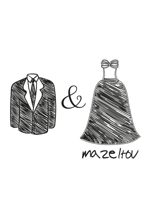 Mazeltov - Jewish illustrated wedding card created by Mazeltov Greetings
