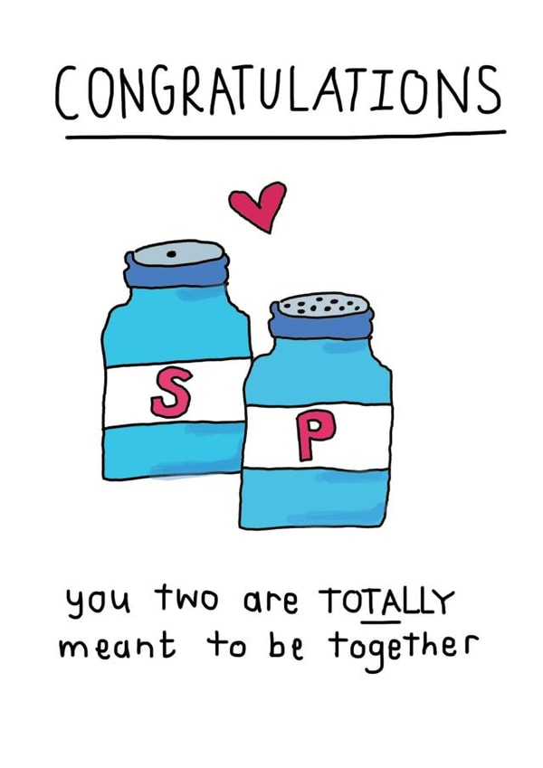 Salt and Pepper card - Perfect pair card - Wedding and Engagement created by Che Dyer