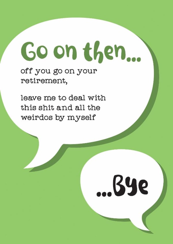 Funny card for work colleague who is going off of their retirement created by Silly Prints