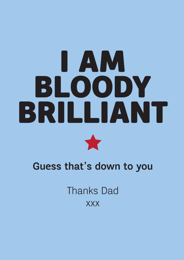 Funny Fathers day or birthday card for Dad created by Silly Prints