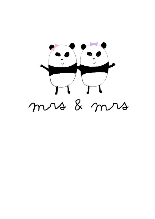 MRS & MRS Pandas created by Rachel Storey Illustration