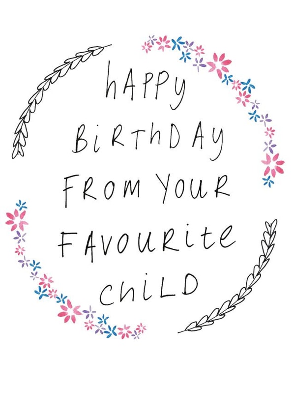 favourite mum Birthday Card 6135 created by Rachel Storey Illustration