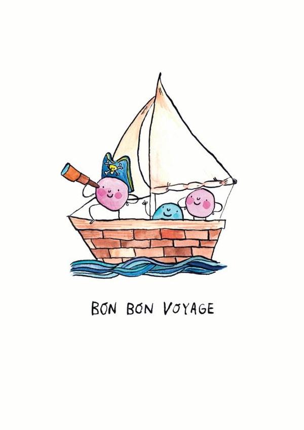 Cute Leaving Card - Sweet Pun - Bon Bon Voyage created by Jelly Armchair