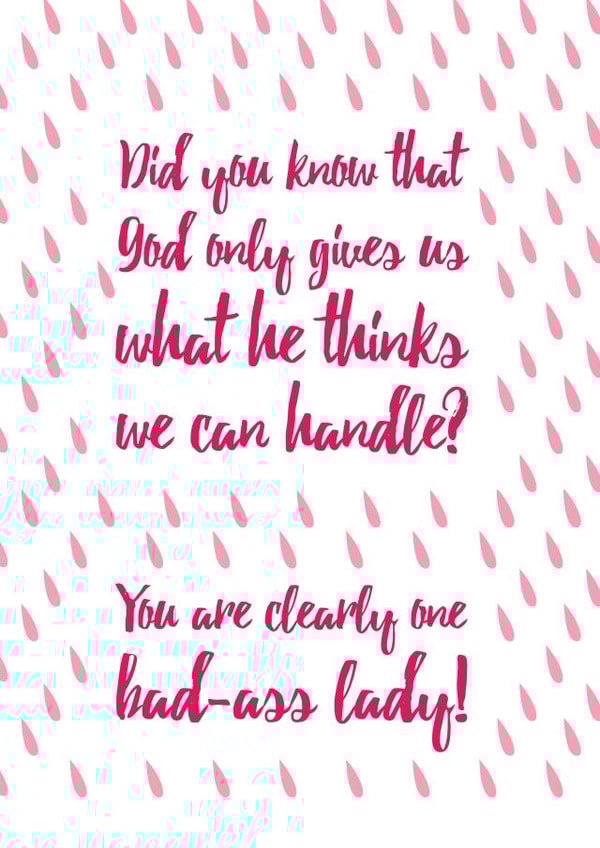 cancer bad-ass Thinking of you Card 3990 created by PaperJam Print Co.