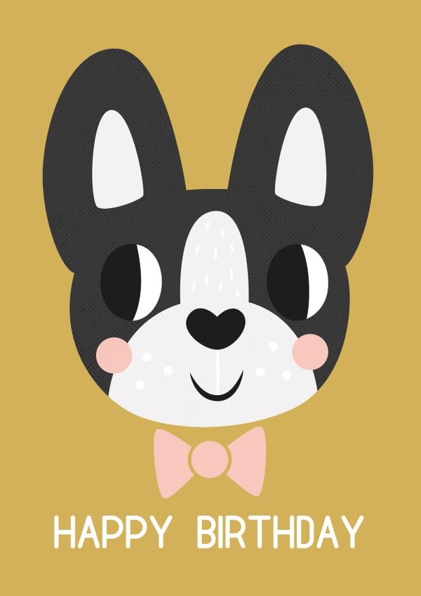 boston terrier Birthday Card 1853 created by Claire Stamper