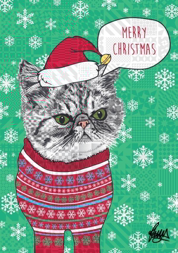 funny cute Christmas Card 23934 created by Rose Hill Designs