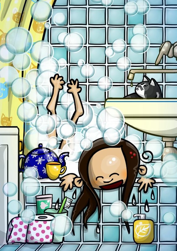 bath bathtub Card 29081 created by Mara's Rainy Days