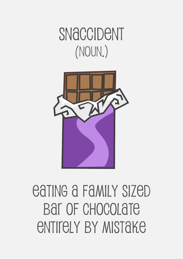 Snaccident - chocolate card created by Doodle Dot Design Co