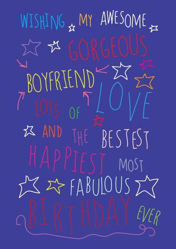 Happy Birthday Gorgeous Boyfriend - Love You - Birthday Card created by Love and Happy Stuff