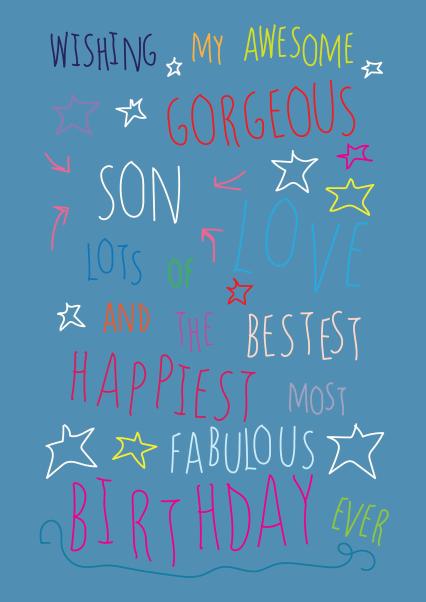 Gorgeous son birthday card card