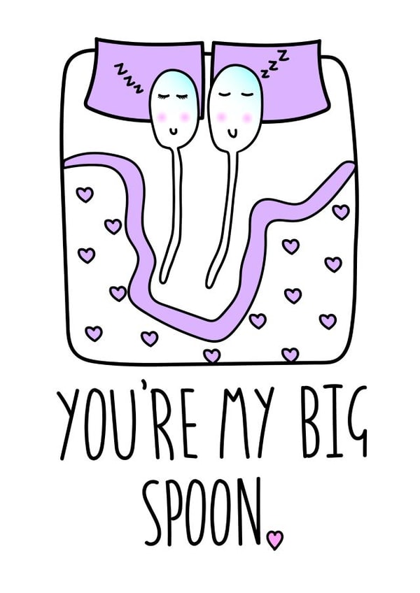 spoon spooning Valentines Day Card 28871 created by Everdoodle