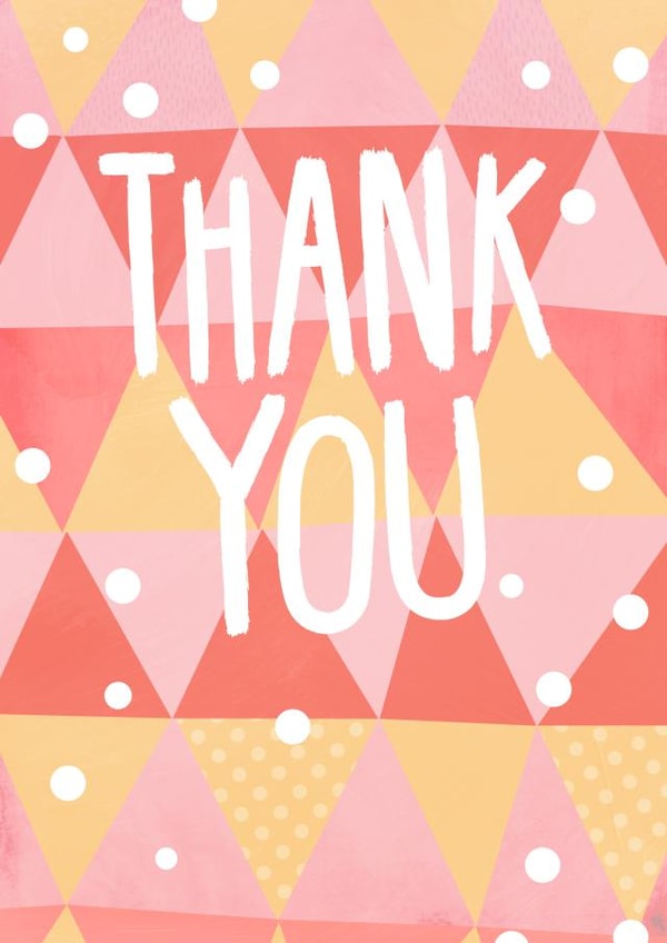 pink bright Thank You Card 1854 created by Claire Stamper
