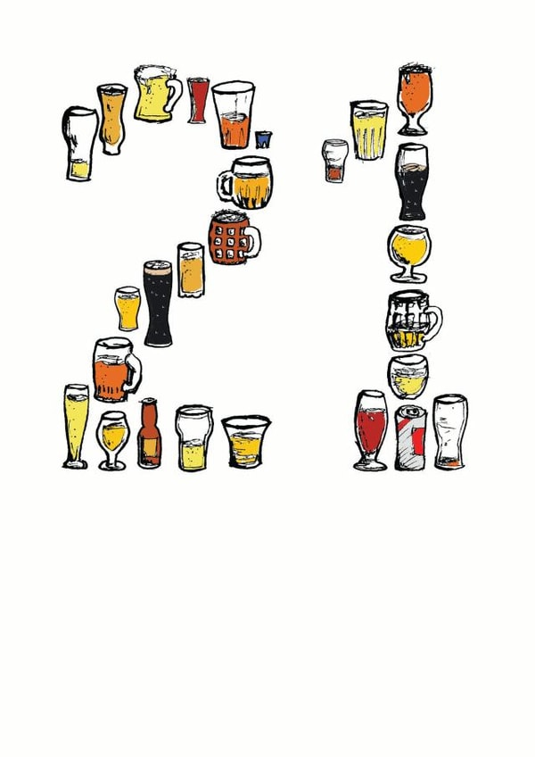 21 birthday Birthday Card 6995 created by A Ray of Sunshine Cards