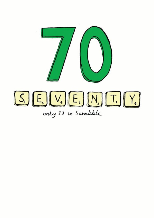 70 70th Birthday Card 7011 created by A Ray of Sunshine Cards