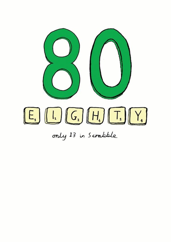 80 80th Birthday Card 7014 created by A Ray of Sunshine Cards