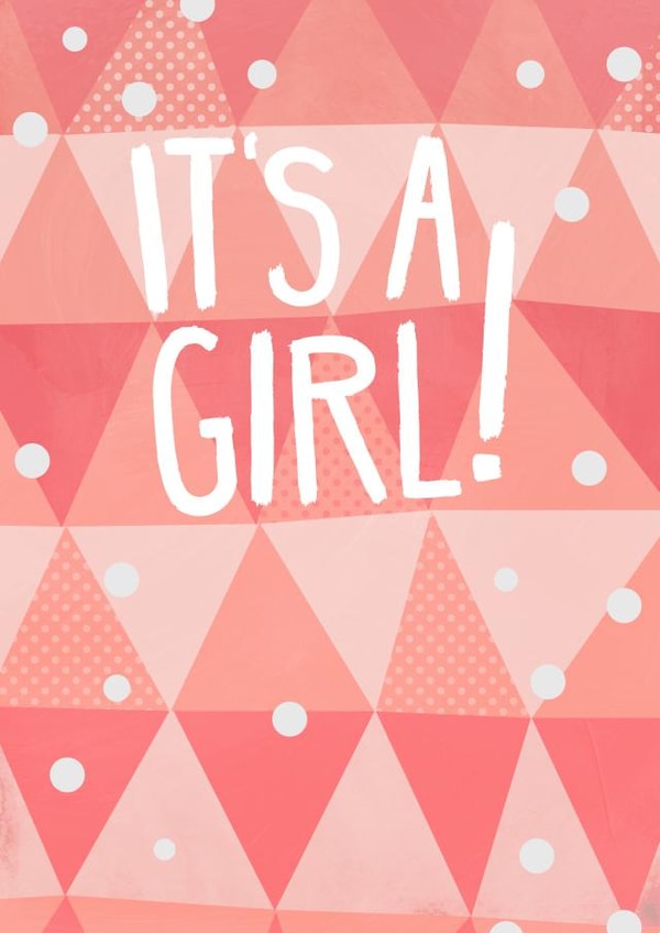 girl baby New Baby Card 1856 created by Claire Stamper