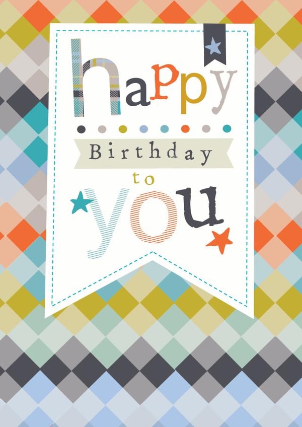 Classic Birthday Card - For Him - Typography created by YTR Studios (Yasmin Tara)