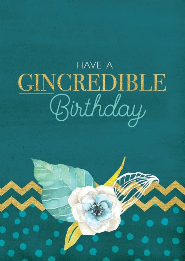 birthday gin Birthday Card 6904 created by Unknown Ink