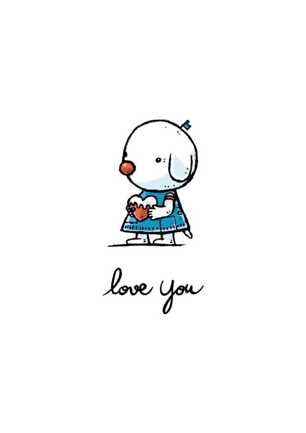 Cute bunny holding a heart card 1000 created by Julien Decaudin