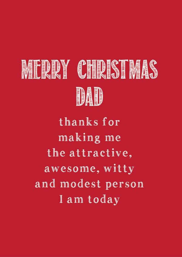 Dad Typography Christmas Card 4219 created by Ilka Dickens