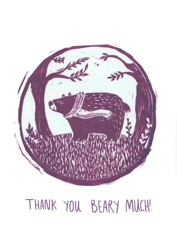 bear animal Thank You Card 5491 created by Last Week
