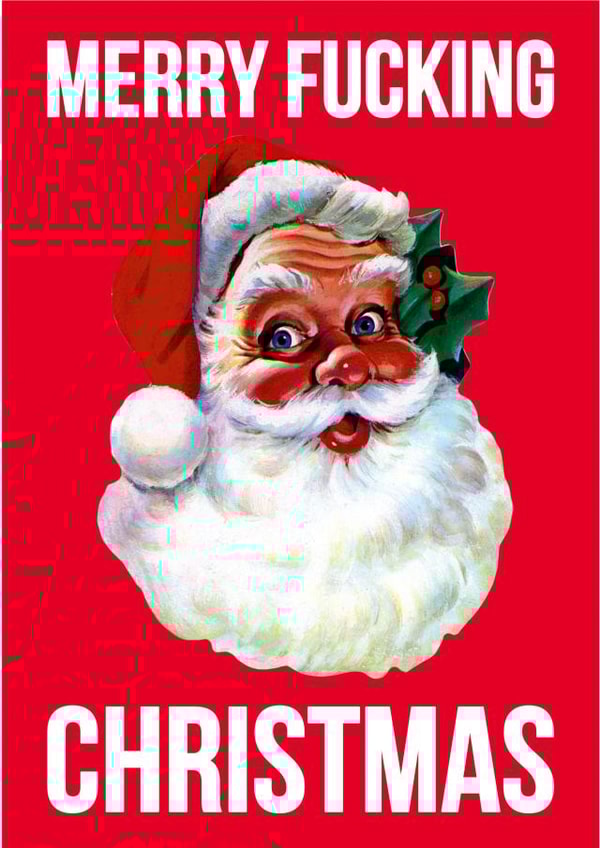 rude santa Christmas Card 2965 created by Dean Morris Cards