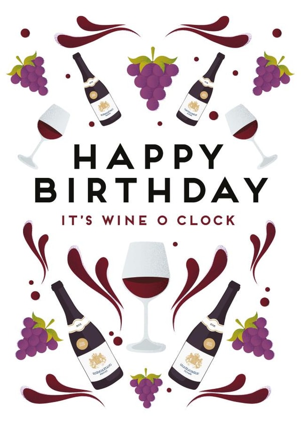 wine alcohol Birthday Card 29485 created by Pepper Pot Studios