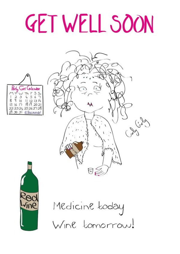 humour get Get Well Card 6975 created by Curly Girly