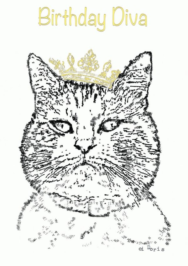 cat Female Birthday Card 27320 created by oi Doris