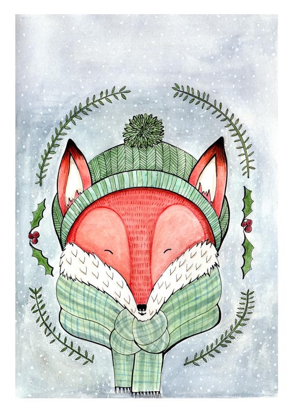 fox winter Card 24642 created by Vee Hartley