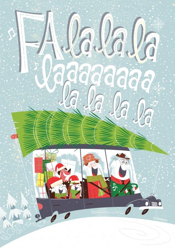 Christmas elephants Christmas Card 23042 created by Josh Cleland