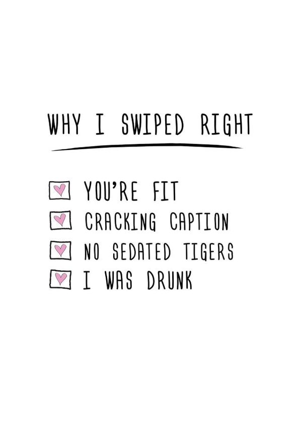 tinder date Anniversary Card 25951 created by Happy Little Vegemite