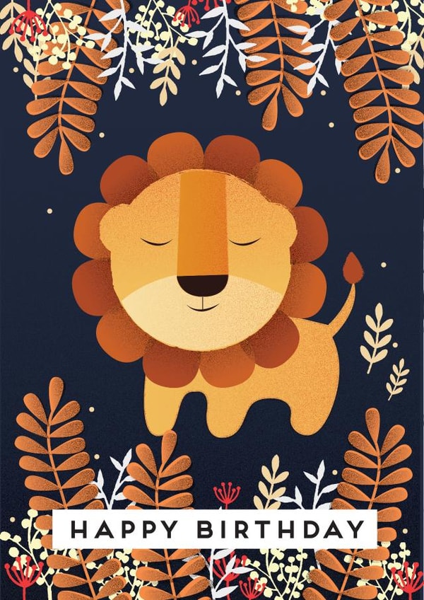 lion jungle Birthday Card 29490 created by Pepper Pot Studios