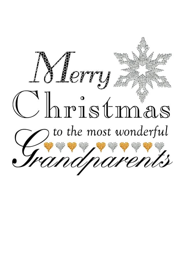 Heart - Emojis - Merry Christmas To The Most Wonderful Grandparents - Grandparents - Snowflake - Modern - Christmas Card created by Gellie Design