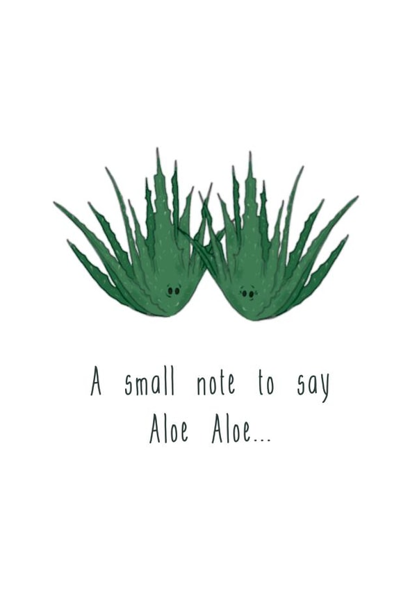 aloe plant Just because Card 7475 created by Punderstanding Life