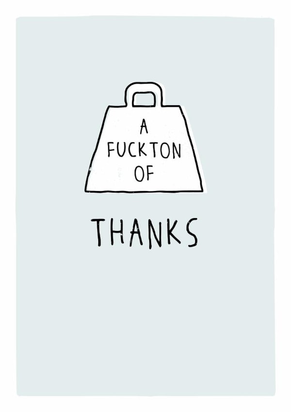 A fuckton of thanks - Sweary funny thank you card created by Prairie Chick Prints