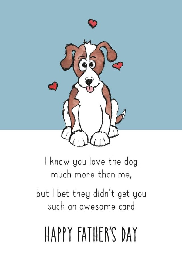 pet cute Father's Day Card 29624 created by HC Illustrations
