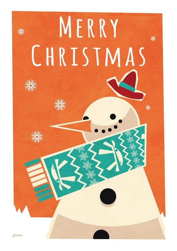 snow scarf Christmas Card 23738 created by Daviz