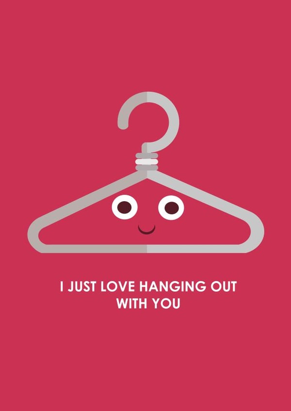 hanger funny Love & Friendship Card 7470 created by Samuel Froelich