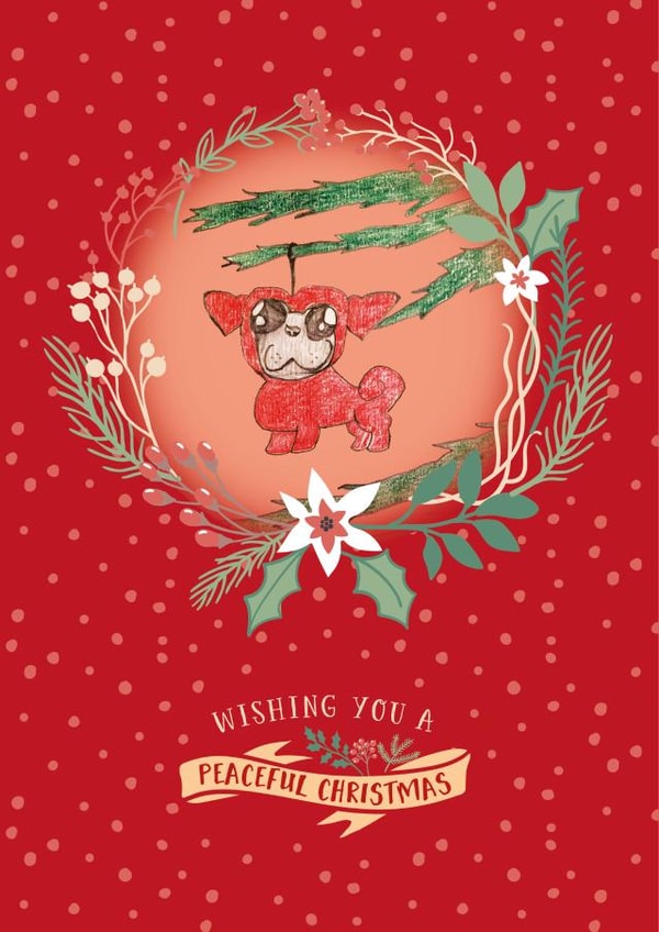 peaceful dog Christmas Card 29593 created by Joshua Billington