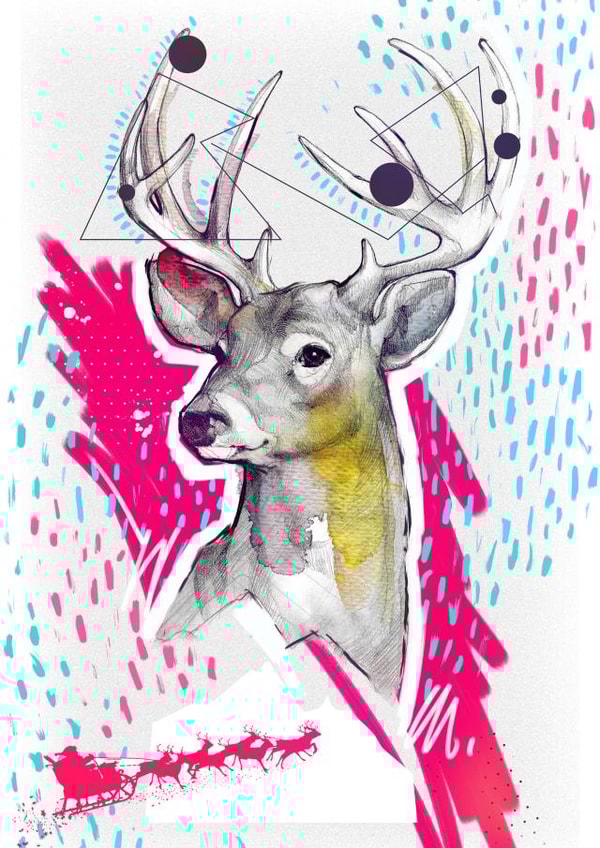 deer christmas Christmas Card 22784 created by Podessto