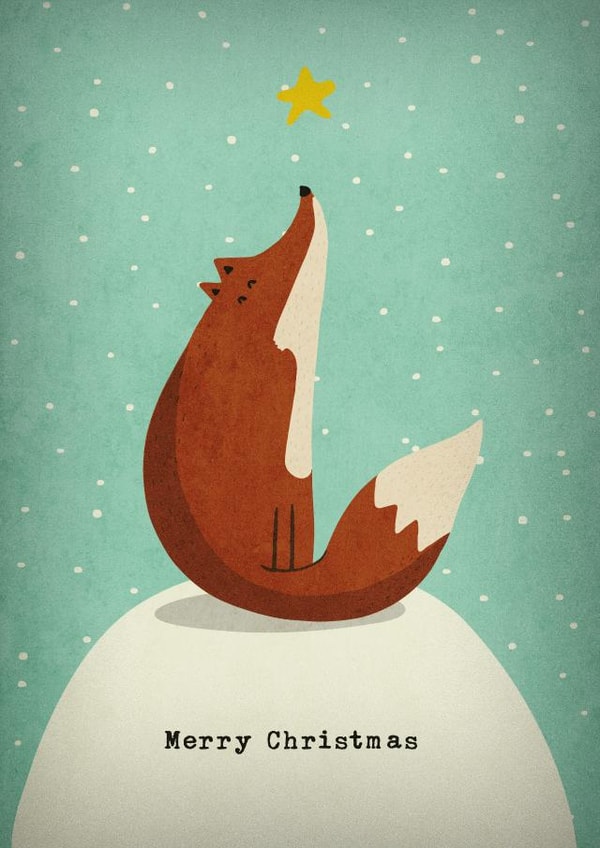 fox xmas Christmas Card 26834 created by LATTE DESIGN