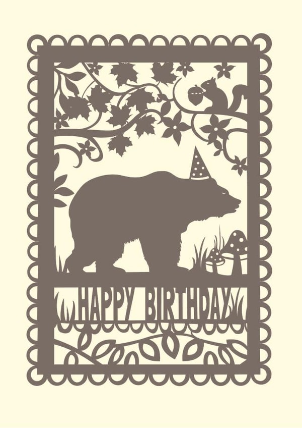 Classic Birthday Card - Bear - Woodland created by Pogofandango