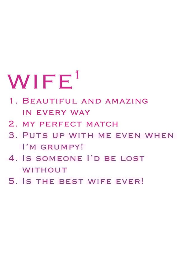 Cute Definition Typography Anniversary Card - For Wife - Beautiful And Amazing In Every Way created by Always Sparkle