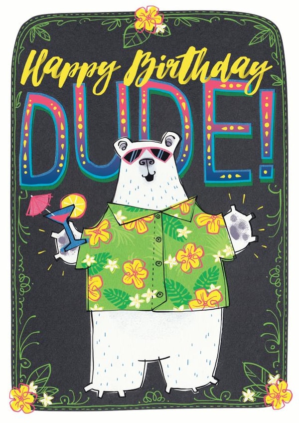 boy bear Birthday Card 1313 created by Kate Chesterton