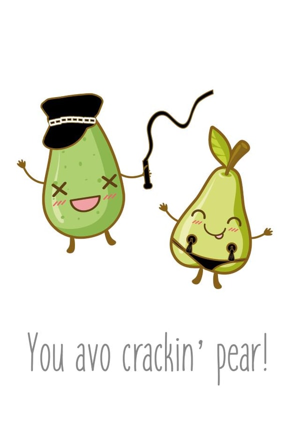avocado pear Valentines Day Card 29873 created by Em Eato