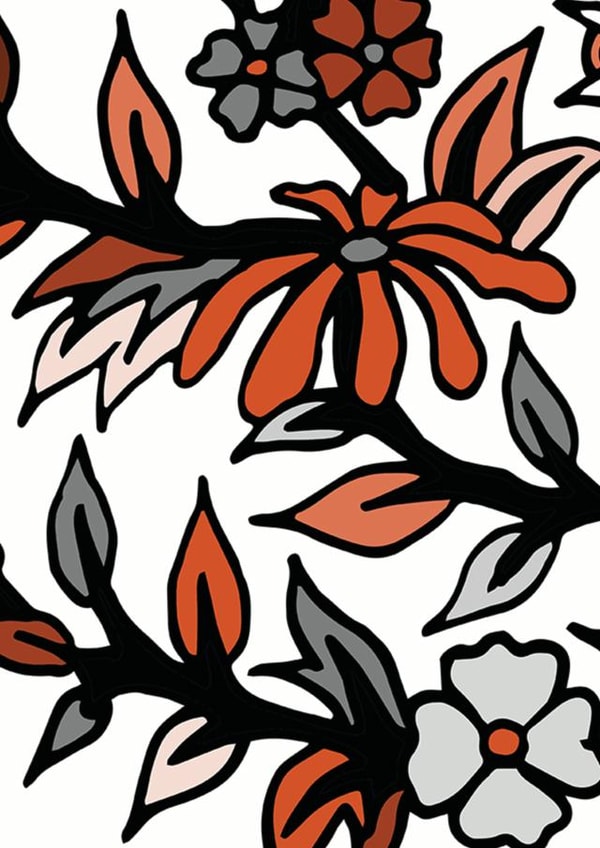 WilliamMorris RedFlowers Card 29887 created by Herbert and Wilks