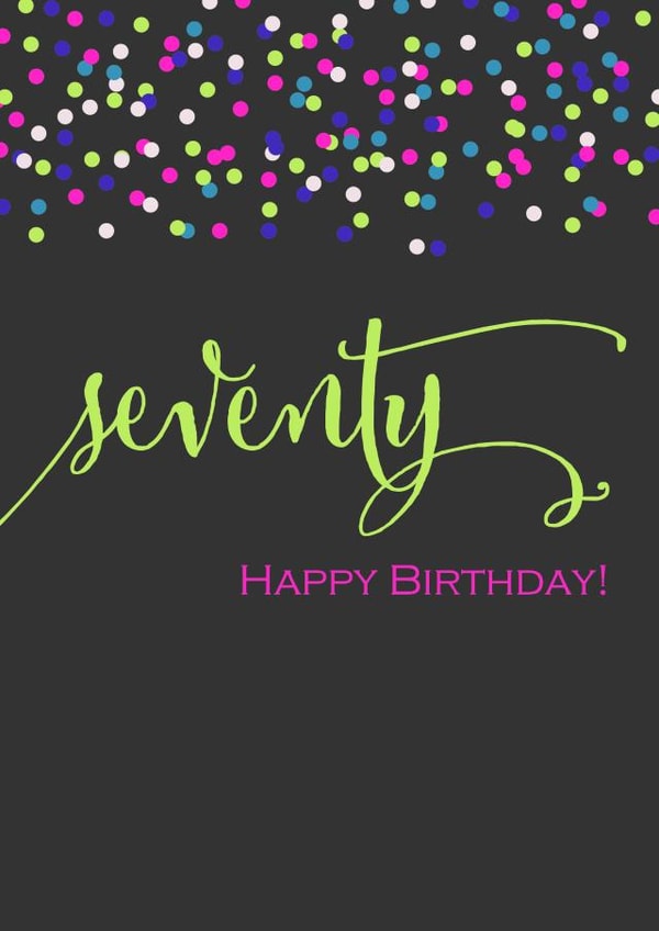 70th seventy Birthday Card 3774 created by Wink Design - Michelle Roberts