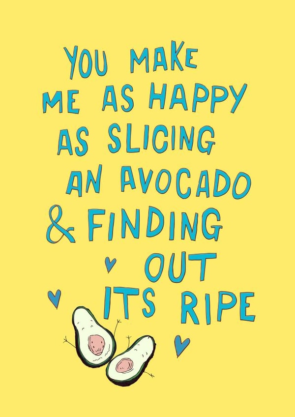 love avocado Valentines Day Card 29639 created by Yasmin Morris