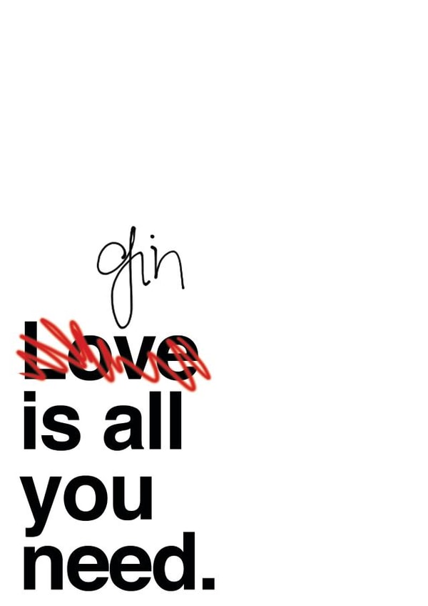 gin alcohol Valentines Day Card 28075 created by Open Space Collective